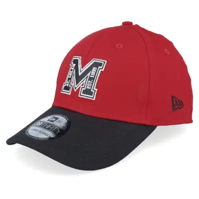 New Era - Football Röd adjustable Keps - AC Milan M Logo 39THIRTY Scarlet/Black Flexfit @ Hatstore