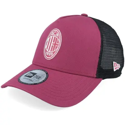 New Era - Football Röd trucker Keps - AC Milan Seasonal Cherry Jam/Black A-frame Trucker @ Hatstore