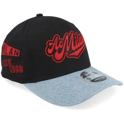 New Era - Football Svart adjustable Keps - AC Milan Denim 9FIFTY Black/Denim Adjustable @ Hatstore