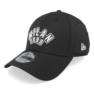 New Era - Football Svart flexfit Keps - AC Milan Recyc Rubber 39THIRTY Black Flexfit @ Hatstore