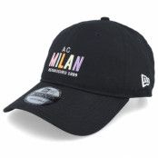 New Era - Football Svart unconstructed Keps - AC Milan Wordmark 9TWENTY Black Dad Cap @ Hatstore