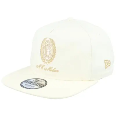 New Era - Football Vit snapback Keps - AC Milan Heritage Gold Golfer Chrome Snapback @ Hatstore