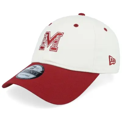 New Era - Football Vit unconstructed Keps - AC Milan Contrast Visor 9TWENTY Acmilan Ivory/Red Dad Cap @ Hatstore