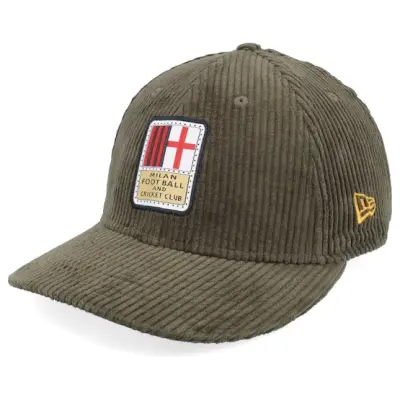 New Era - Grön adjustable Keps - AC Milan Est Logo Corduroy 9FIFTY Low Profile Olive Adjustable @ Hatstore