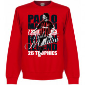 Milan Tröja Legend Sweatshirt Paolo Maldini Röd S