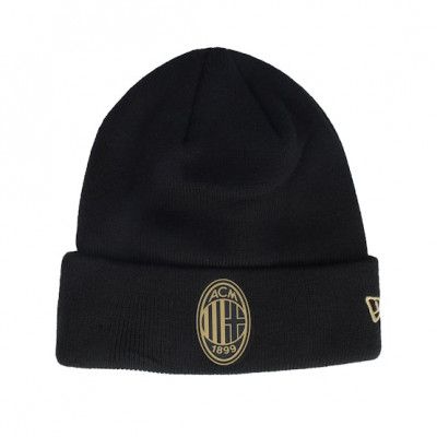 New Era - Football Svart cuff Beanie - AC Milan Beanie Black/Gold Cuff @ Hatstore