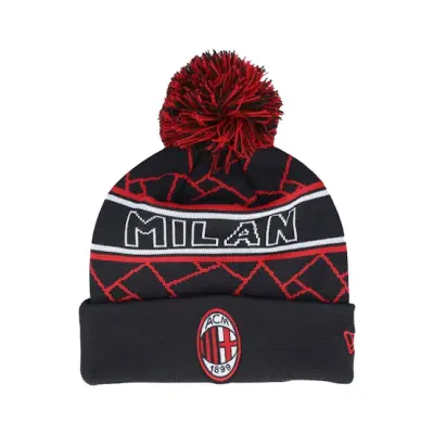 New Era - Football Svart pom Beanie - AC Milan Sport Beanie Acmilan Black/Scarlet Pom @ Hatstore