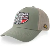 Yapan - Grön trucker Keps - Napoli Pizza Delivery Loden Green/Khaki Mid A-frame Trucker @ Hatstore