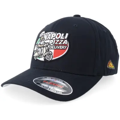 Yapan - Svart flexfit Keps - Napoli Pizza Delivery Black Flexfit @ Hatstore
